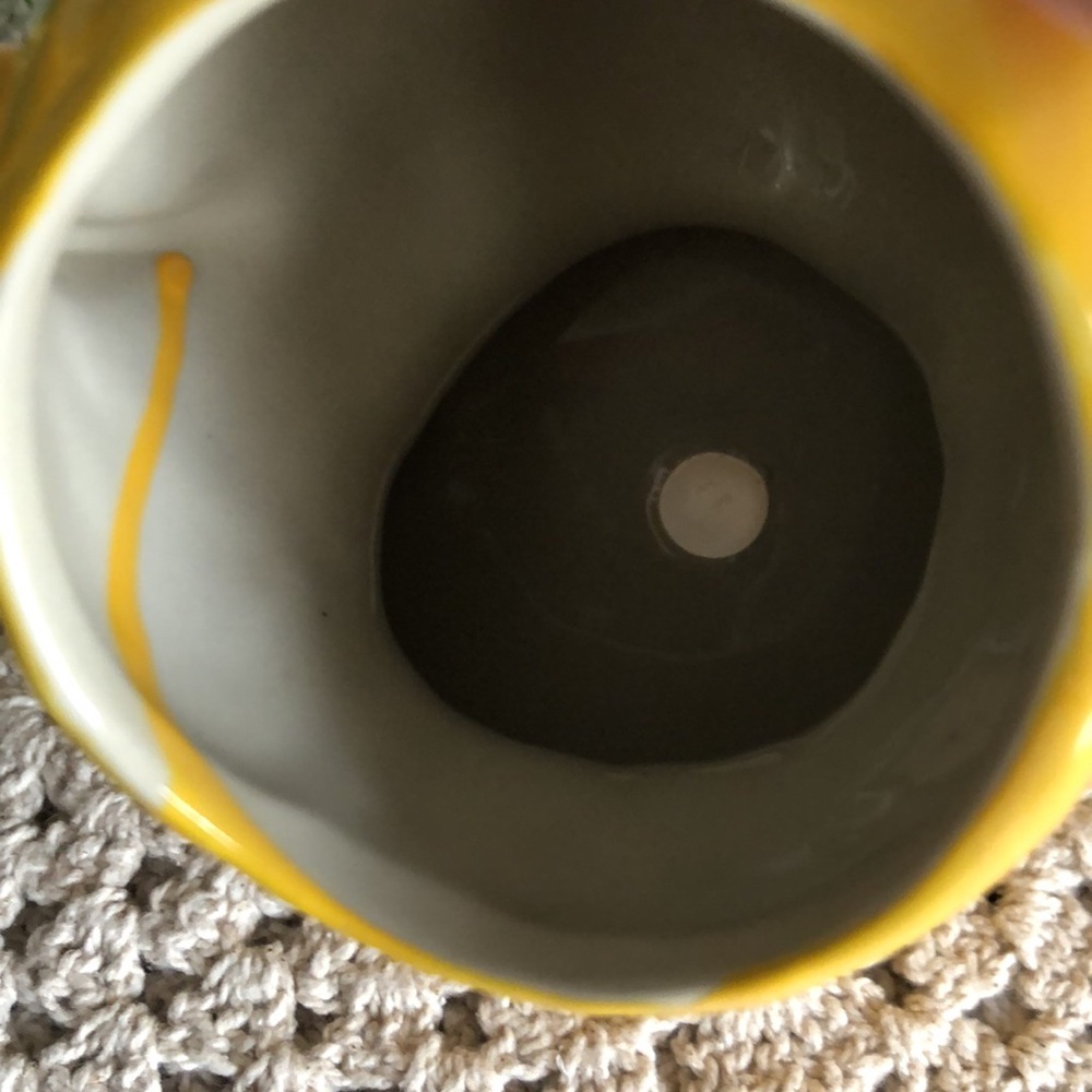 Yellow Ceramic Animal Monkey Bust Planter Pot - Picture 5 of 8